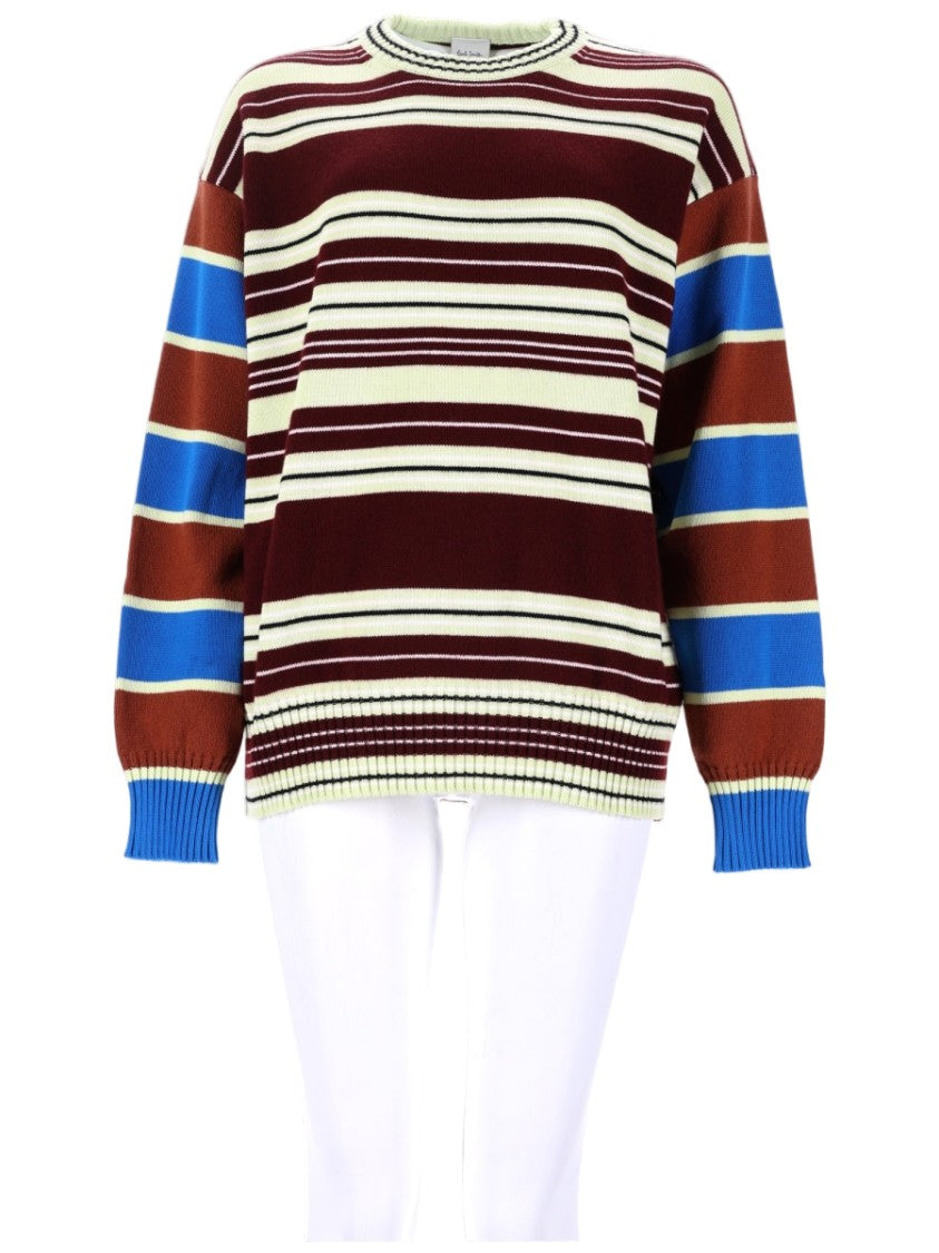 Paul Smith Relaxed Fit Striped Knit Sweater With Color Blocking