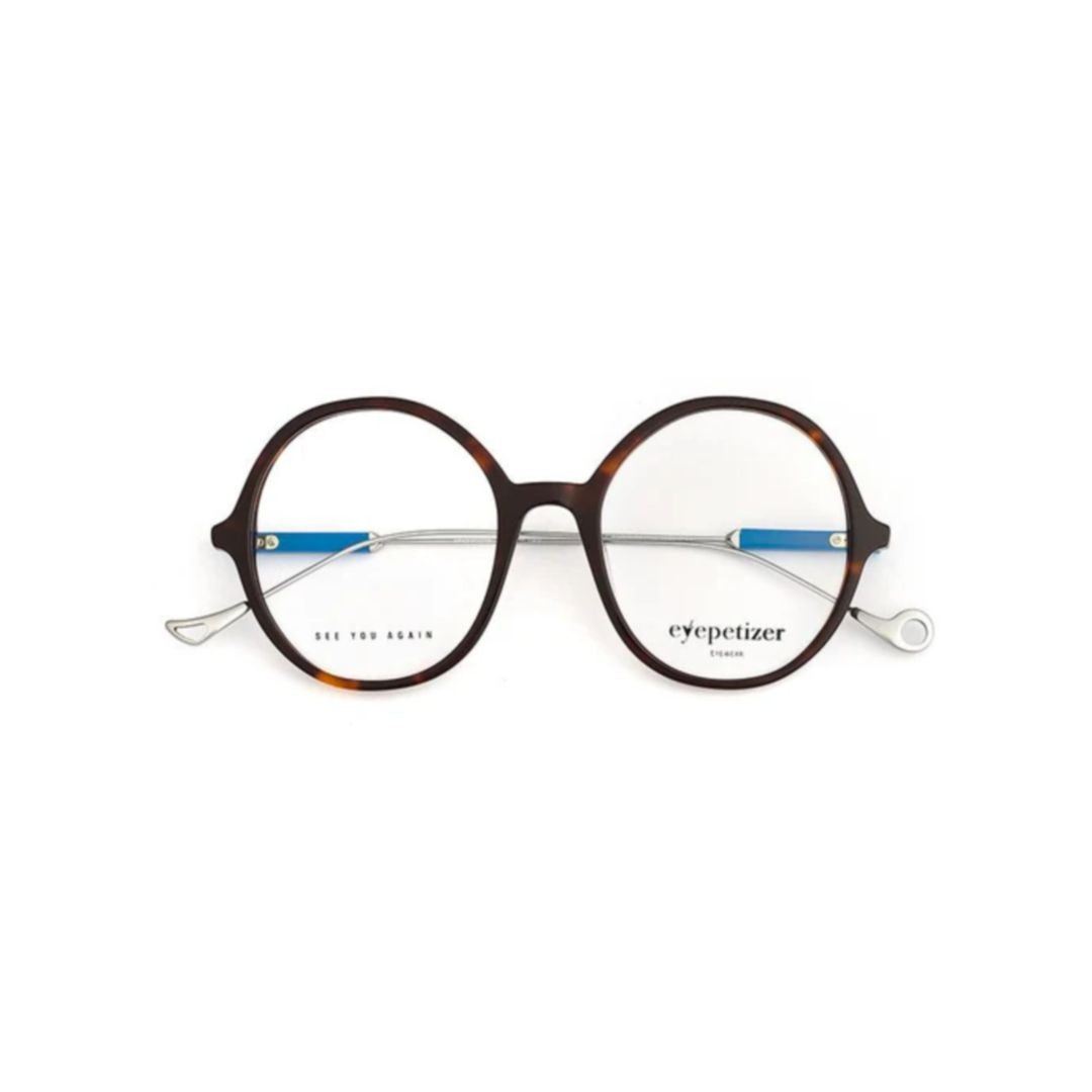 Eyepetizer Soleil Round Tortoiseshell Sunglasses With Metallic Accents