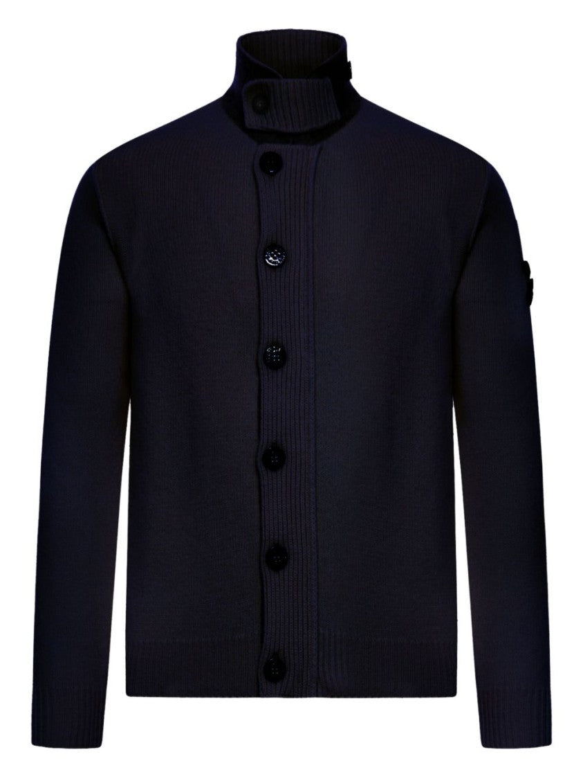 Stone Island High Collar Structured Knit Sweater