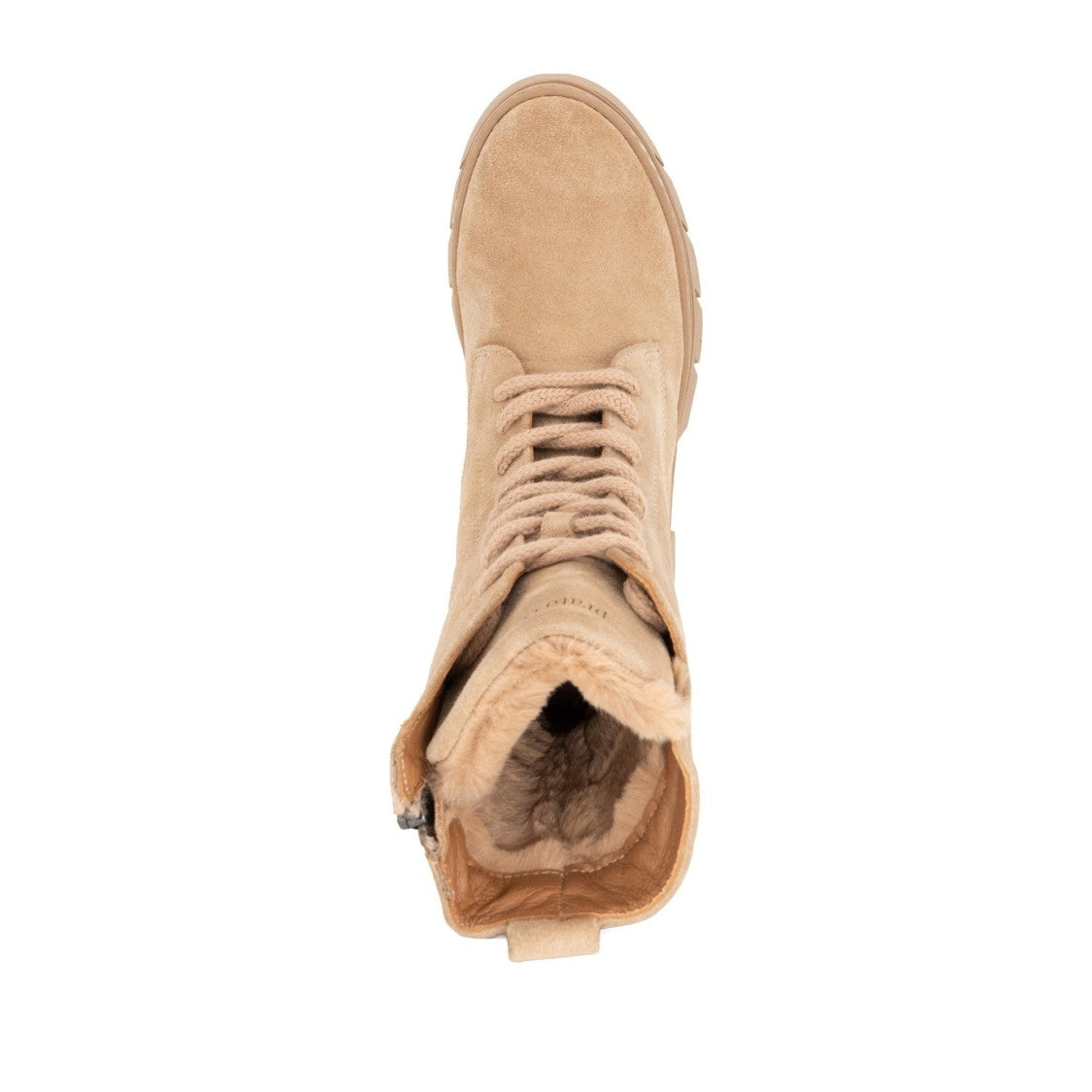 Prato Creativo Brown High Lace-Up Ridged Sole Suede Boots