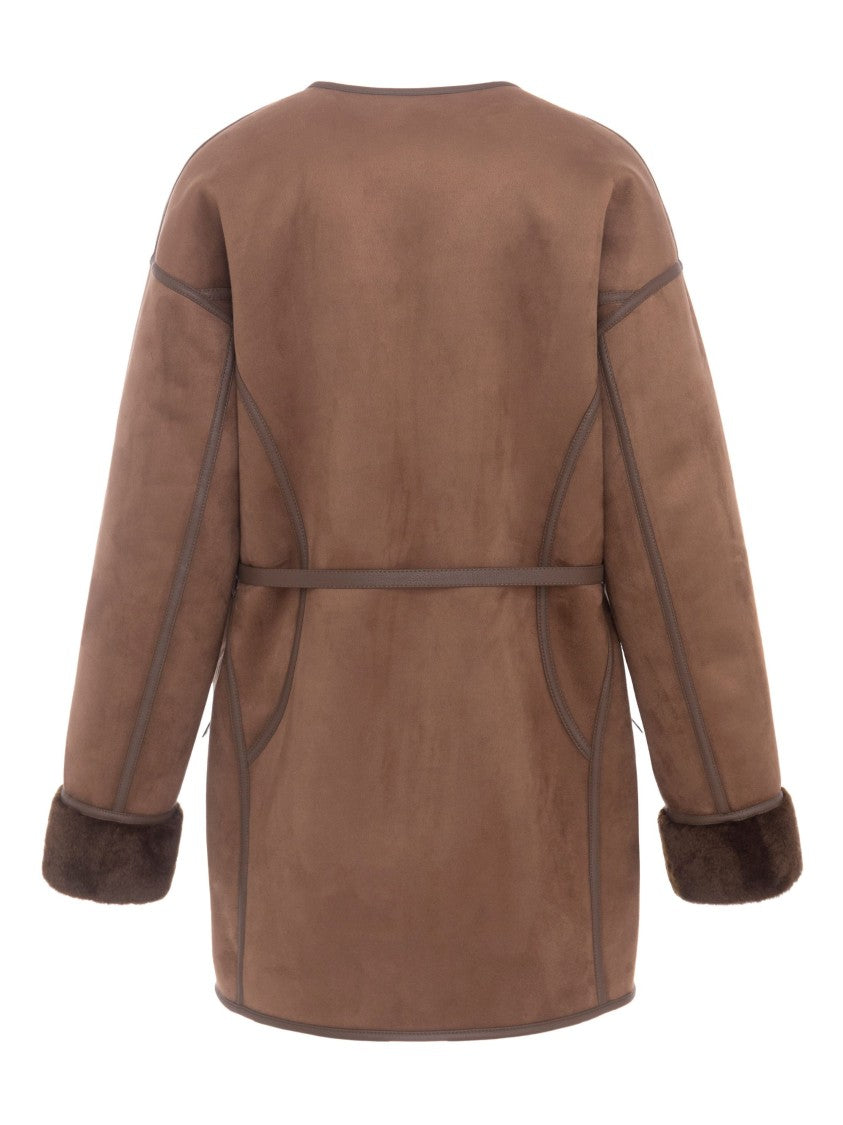 Urbancode Plush Reversible Jacket With Double-Breasted Closure And Cuffed Sleeves
