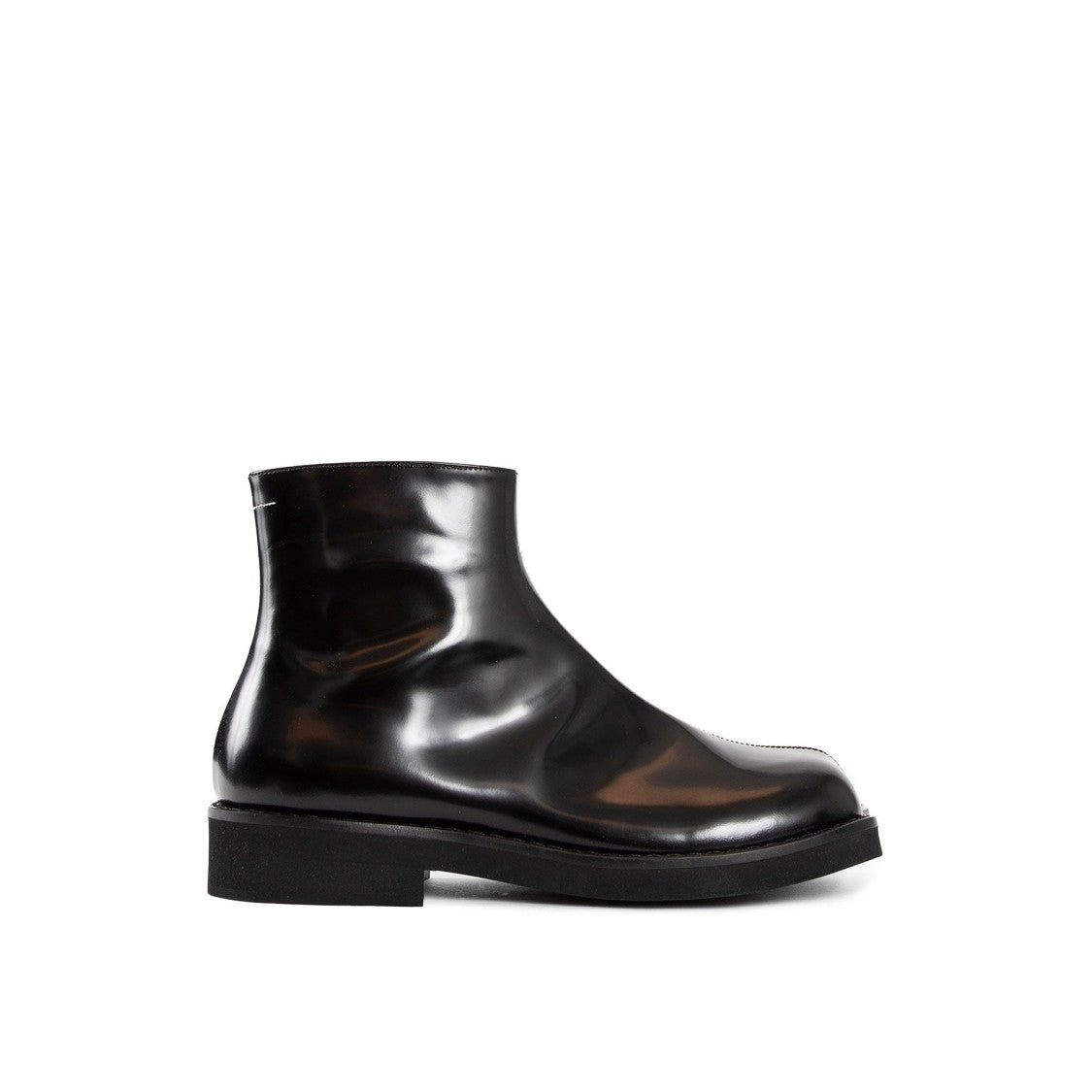 Mm6 By Maison Margiela Trunk Leather Ankle Boots With Block Heel