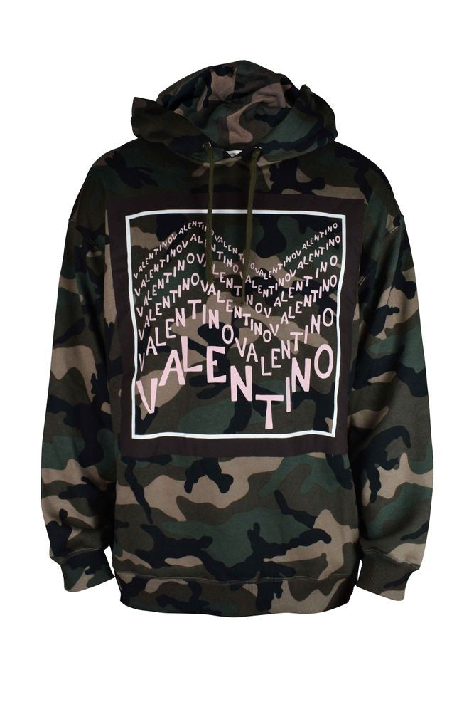 Valentino Garavani Camouflage Hooded Sweatshirt With Drawstring