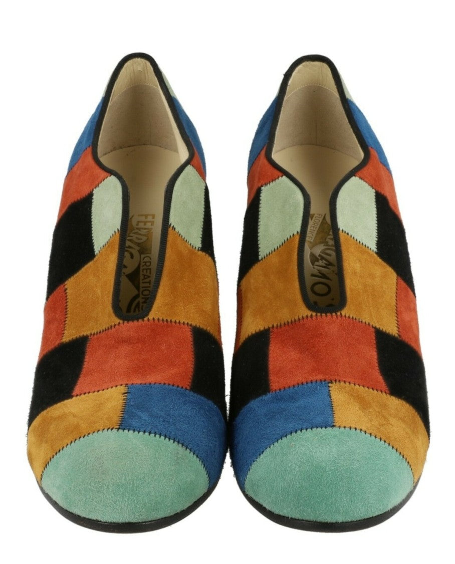 Ferragamo Patchwork Archive Limited Edition 1942 Wedges