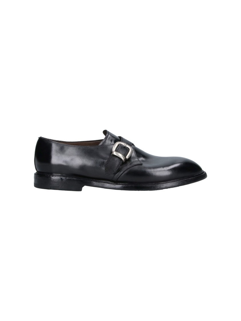 Premiata Black King Adjustable Buckle Leather Moccasins