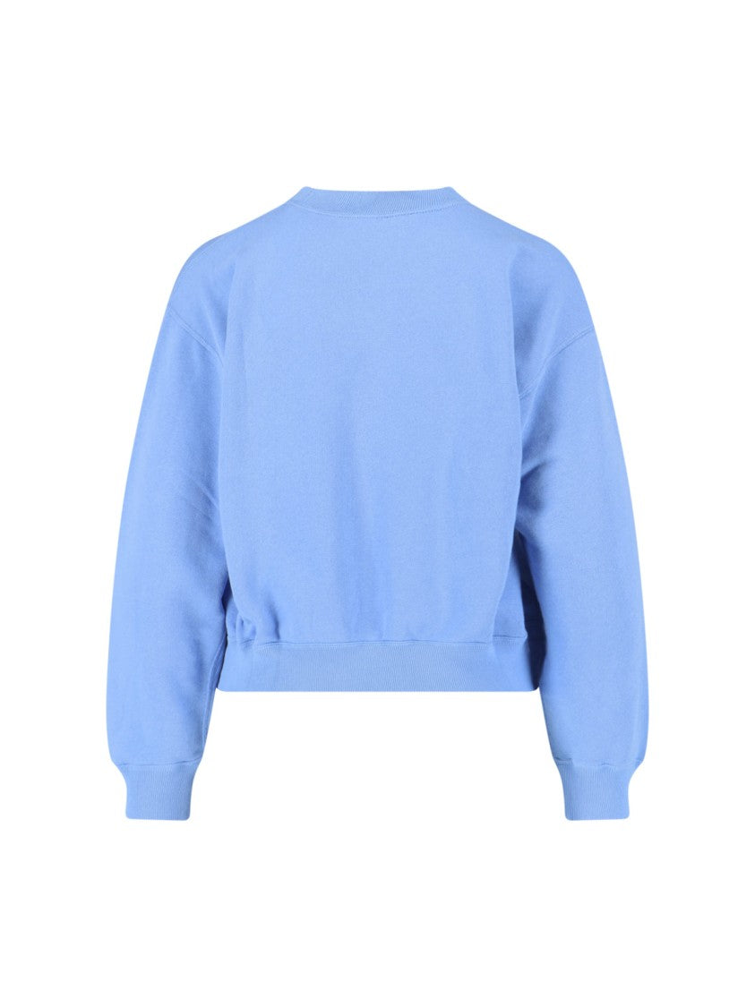 Polo Ralph Lauren Blue Cropped Embroidered Logo Sweatshirt
