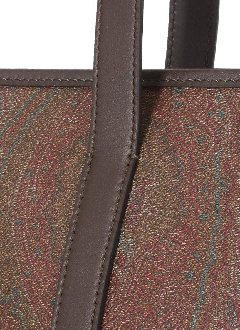 Etro Rectangular Cotton Handbag With Contrasting Paisley Design