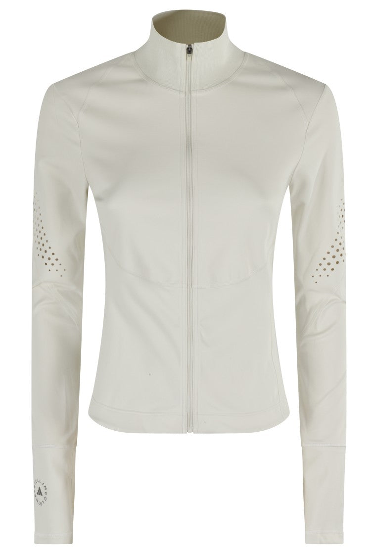Adidas By Stella Mccartney High-Collar Activewear Top With Thumb Cutouts
