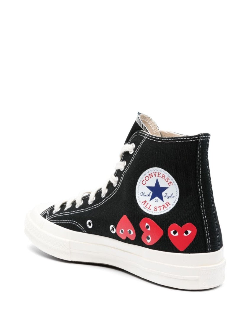 Comme Des Garçons High-Top Sneakers With Playful Heart Accents