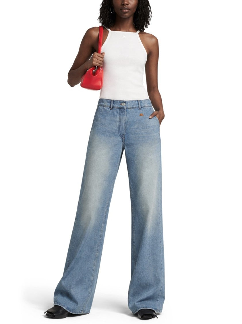 Courrèges Thin Straps Square Neckline Tank Top