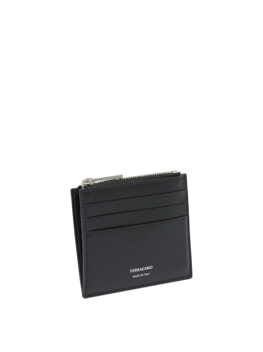 Ferragamo Slim Black Calf Leather Wallet