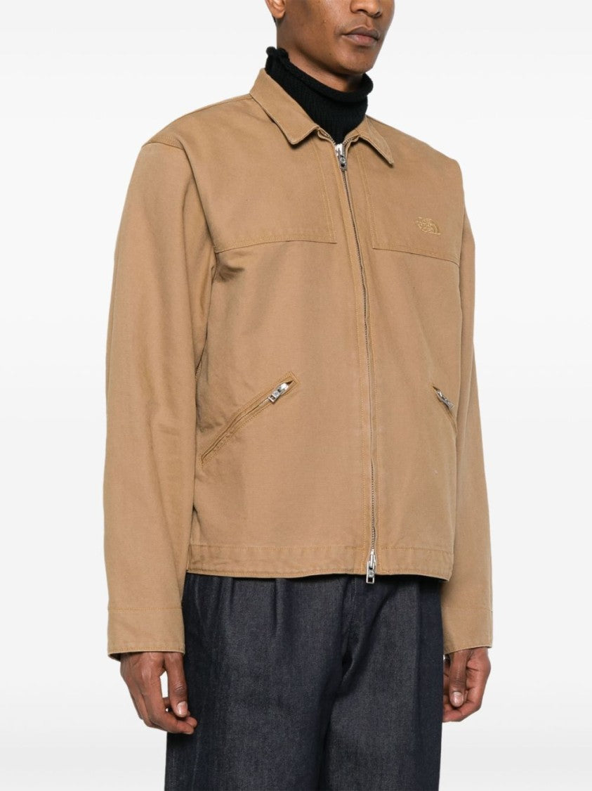 The North Face Classic Brown Cotton Parka With Functional Design