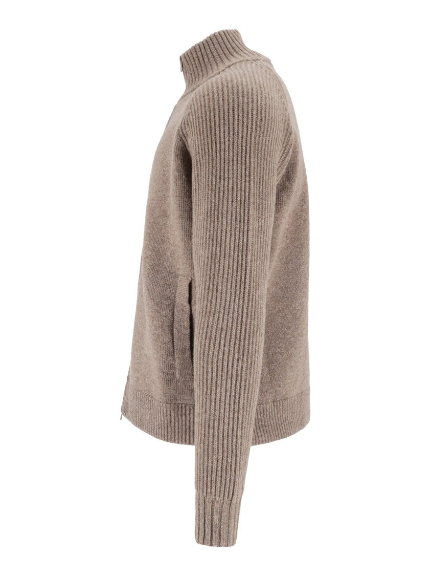 L.B.M. 1911 Maglie Drop S High Ribbed Collar Zip-Through Knit