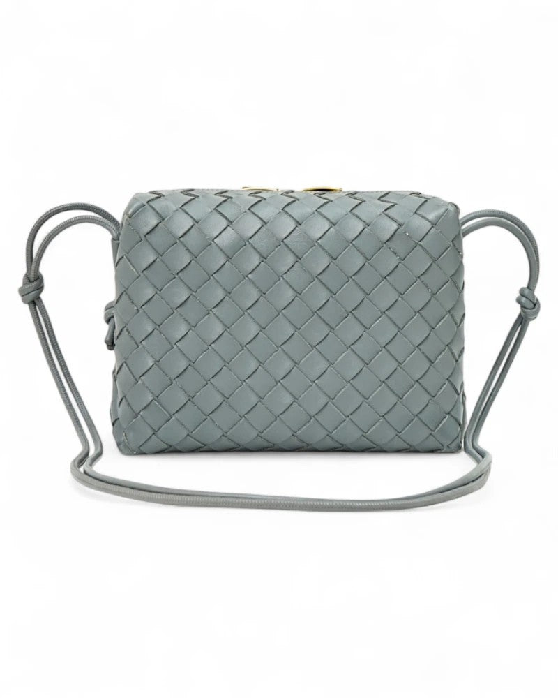 Bottega Veneta Loop Camera Bag Small Woven Grey