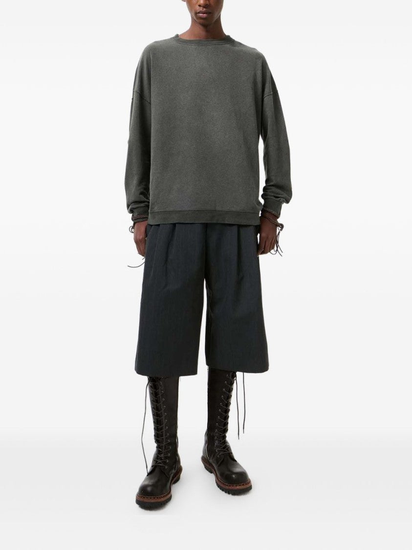 Our Legacy Grey Boxy Ribbed Knit Sweater