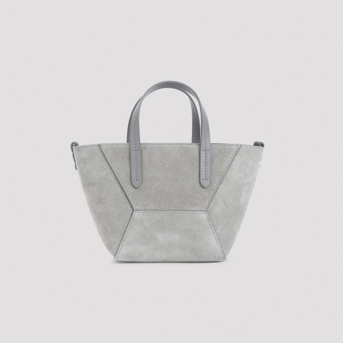 Brunello Cucinelli Grey Suede Shoulder Bag
