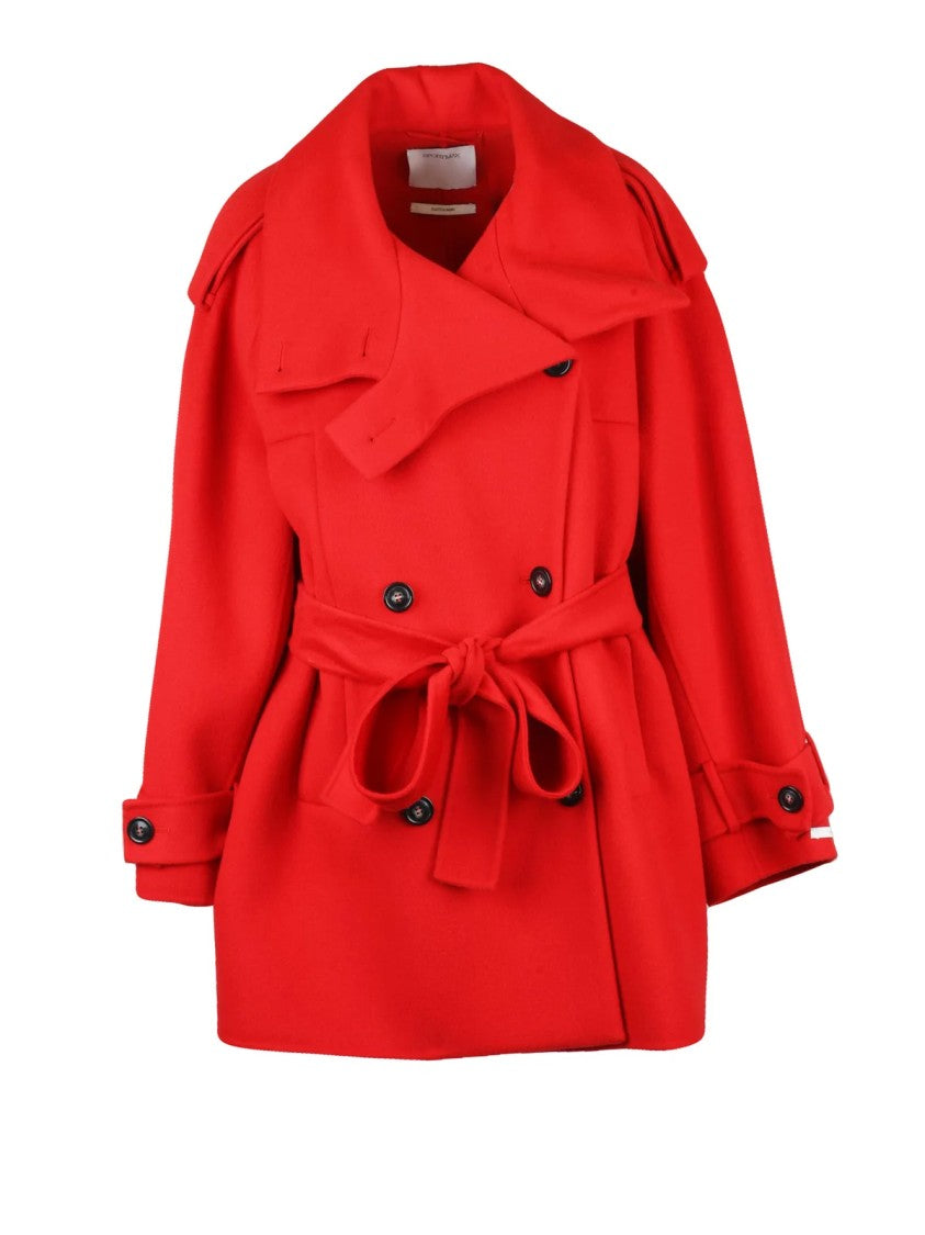 Sportmax Bouquet Short Coat With Double-Breasted Closure And Self-Tie Belt