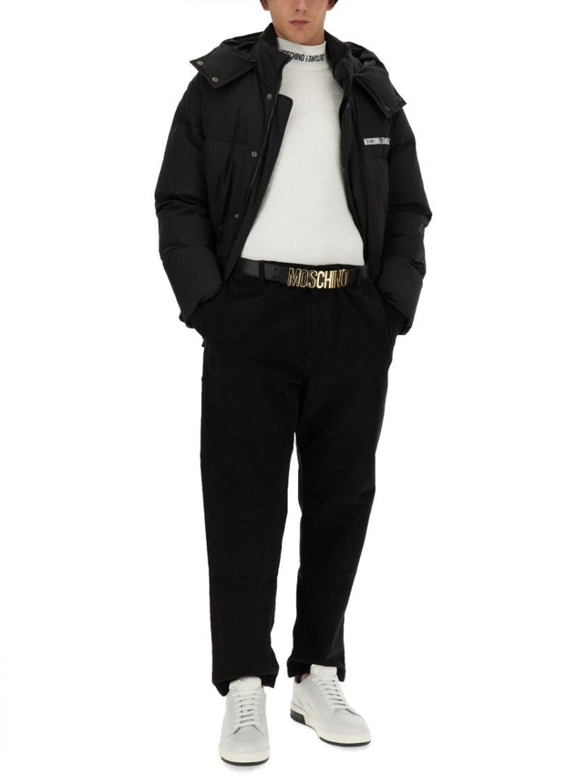 Moschino Cropped Down Jacket With Detachable Hood