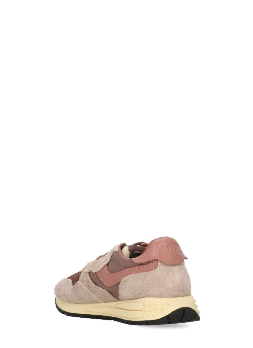 Autry Pink Suede Contrast Sole Sneakers