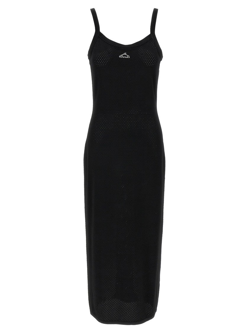 T By Alexander Wang Openwork Mesh Midi Dress With Fitted Silhouette