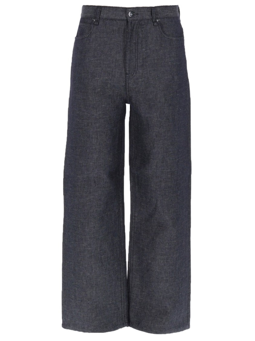 Fendi Relaxed Fit Linen-Cotton Blend Jeans