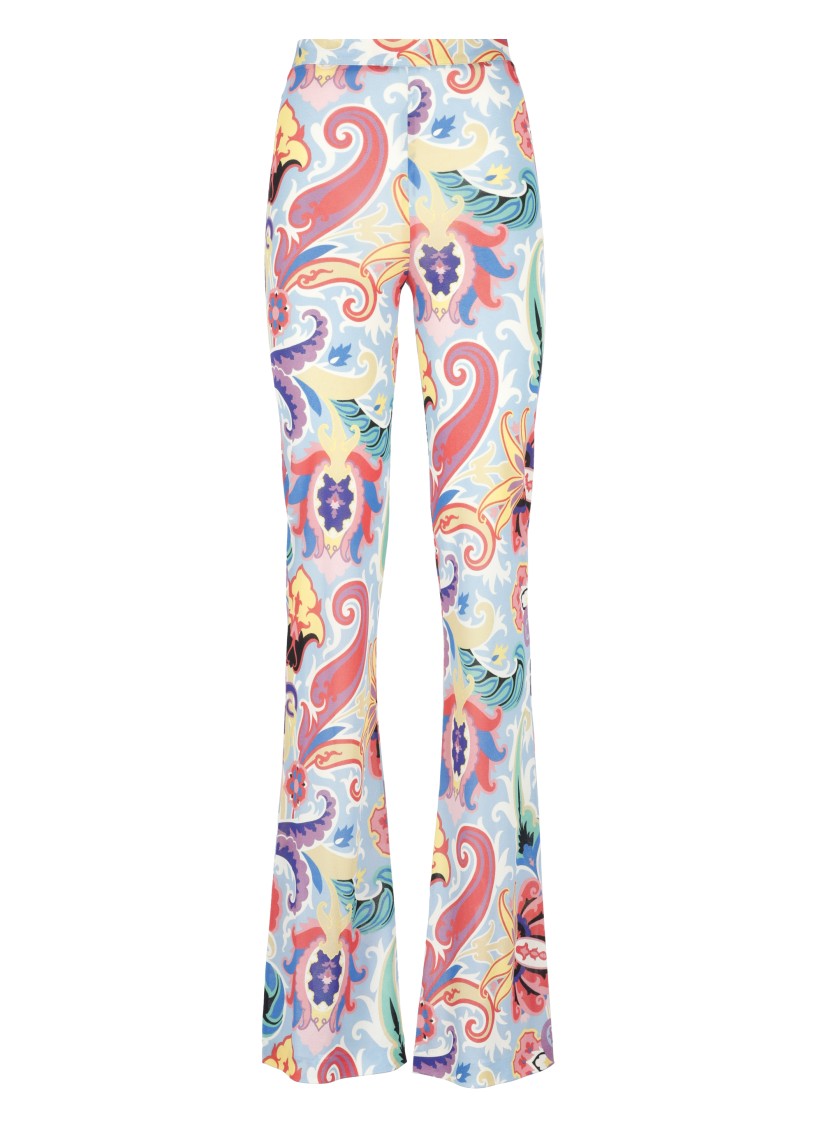 Etro Multicolor Floral Pattern Viscose Pants