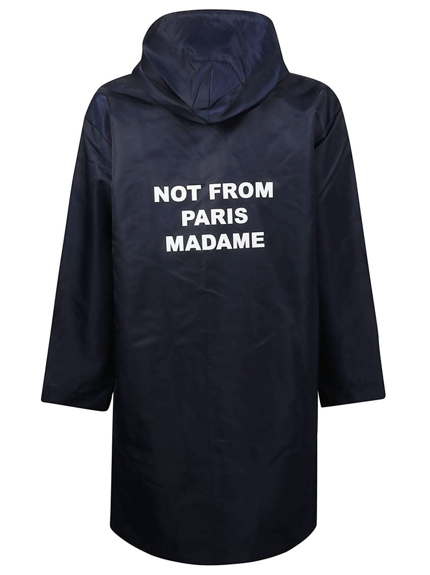 Drôle De Monsieur Navy Slogan Nylon Parka