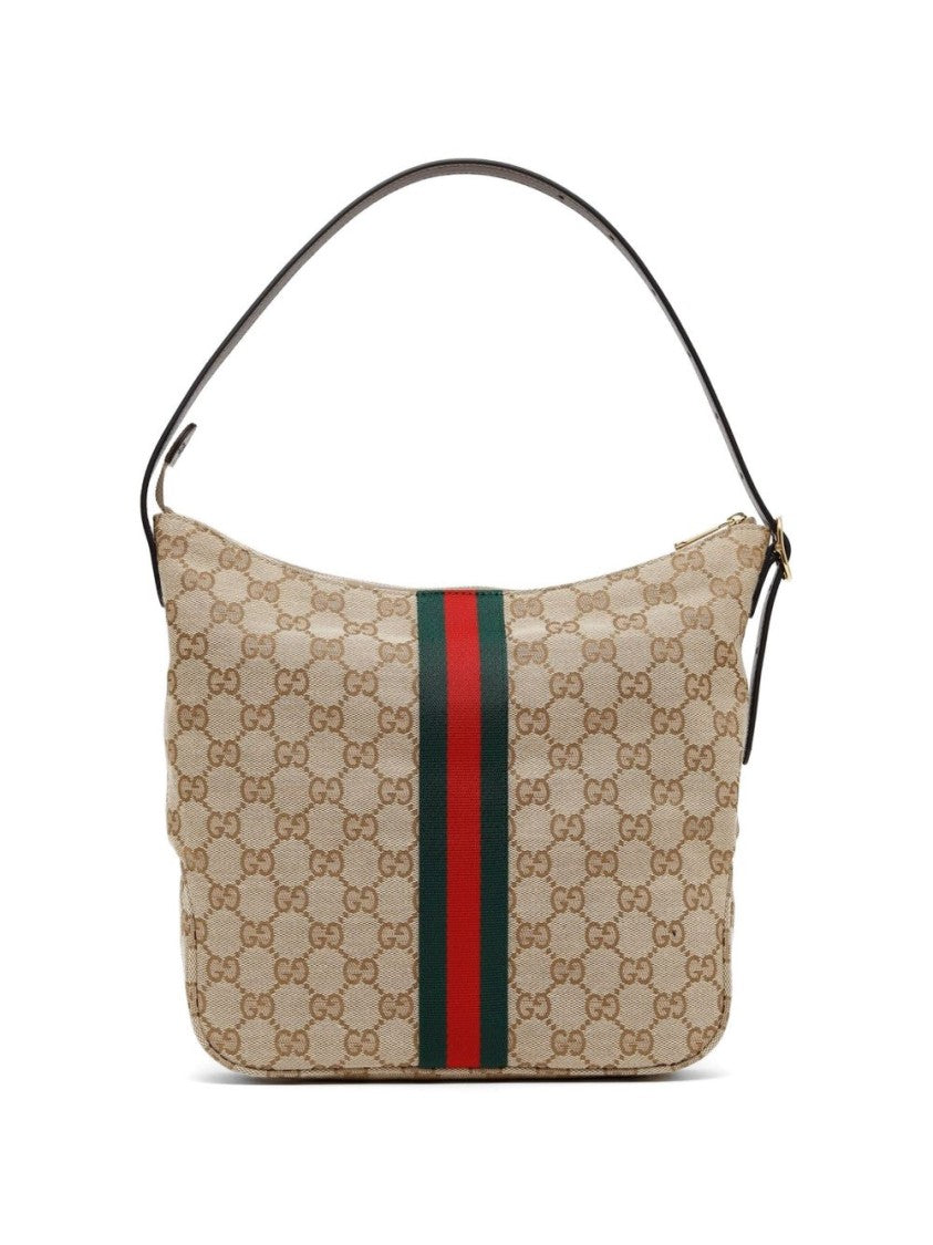 Gucci Monogram Canvas Bold Stripe Shoulder Bag