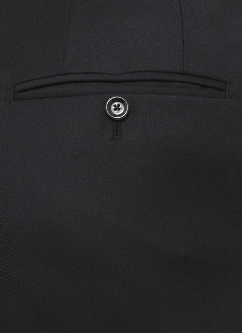 Lardini Black Pinstripe Wool Suit