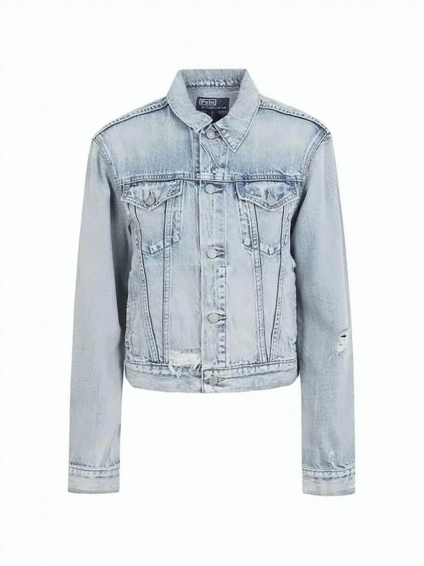 Polo Ralph Lauren Light-Wash Denim Jacket With Classic Collar And Adjustable Hem