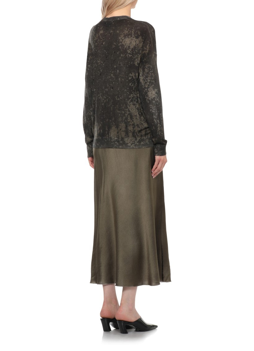 Avant Toi Green Patterned Fabric Long-Sleeve Sweater