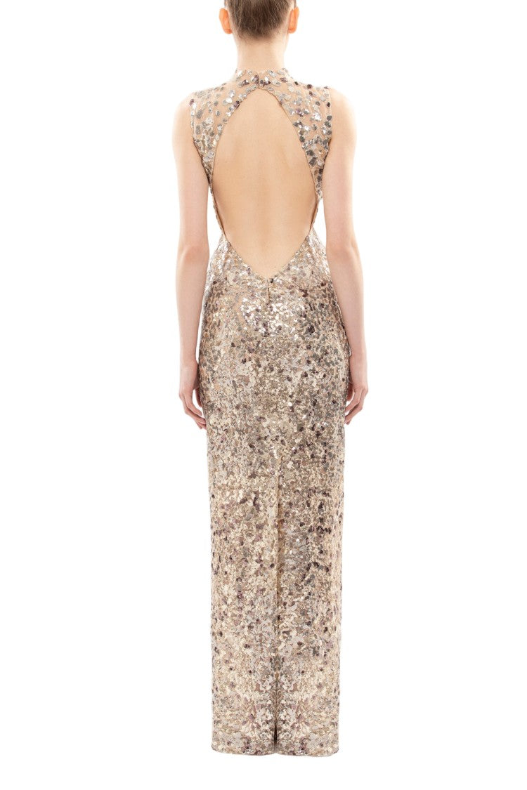Saiid Kobeisy Sequin Embroidered Long Dress
