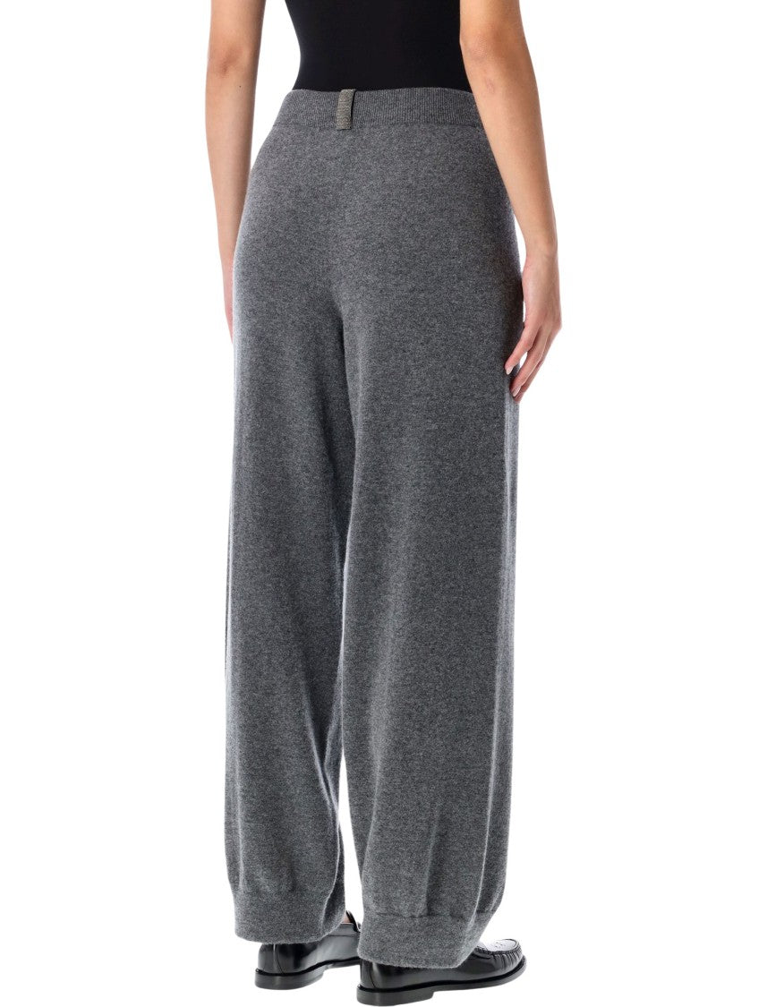 Fabiana Filippi Platinum Wool-Cashmere Jogging Trousers