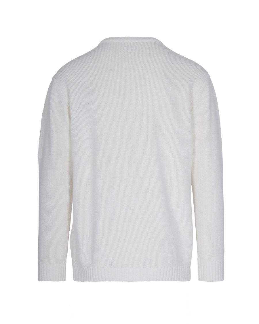 C.P. Company White Gauze Crewneck Sweater