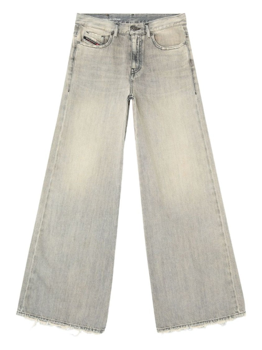Diesel High-Waisted Wide-Leg Jeans With Faded Finish