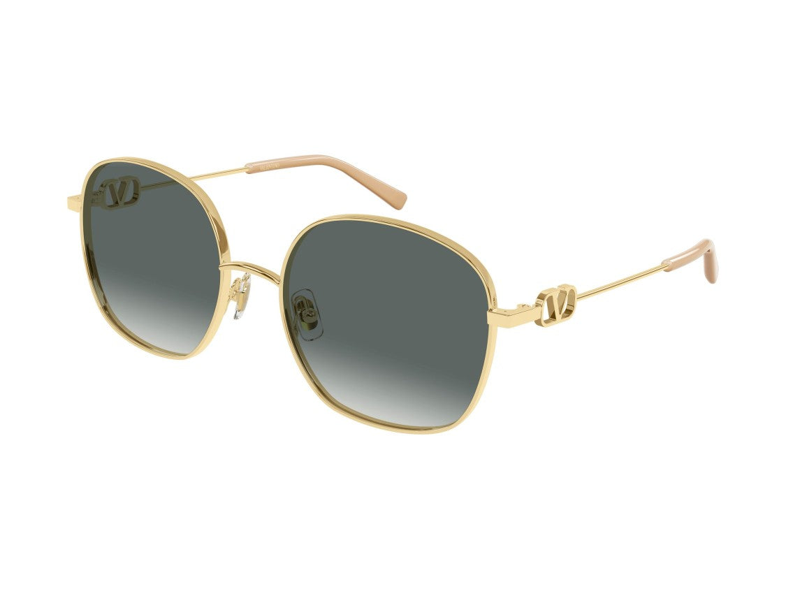 Valentino Gold Vg0028s Metal Oversized Square Sunglasses