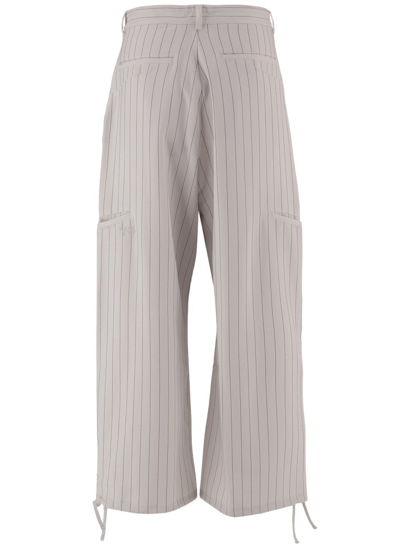 Y-3 Wide-Leg Trousers With Vertical Stripe Pattern