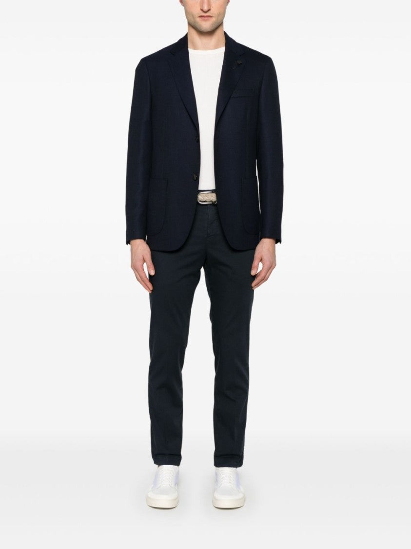 Pt Torino Slim Fit Blue Trousers With Modern Silhouette