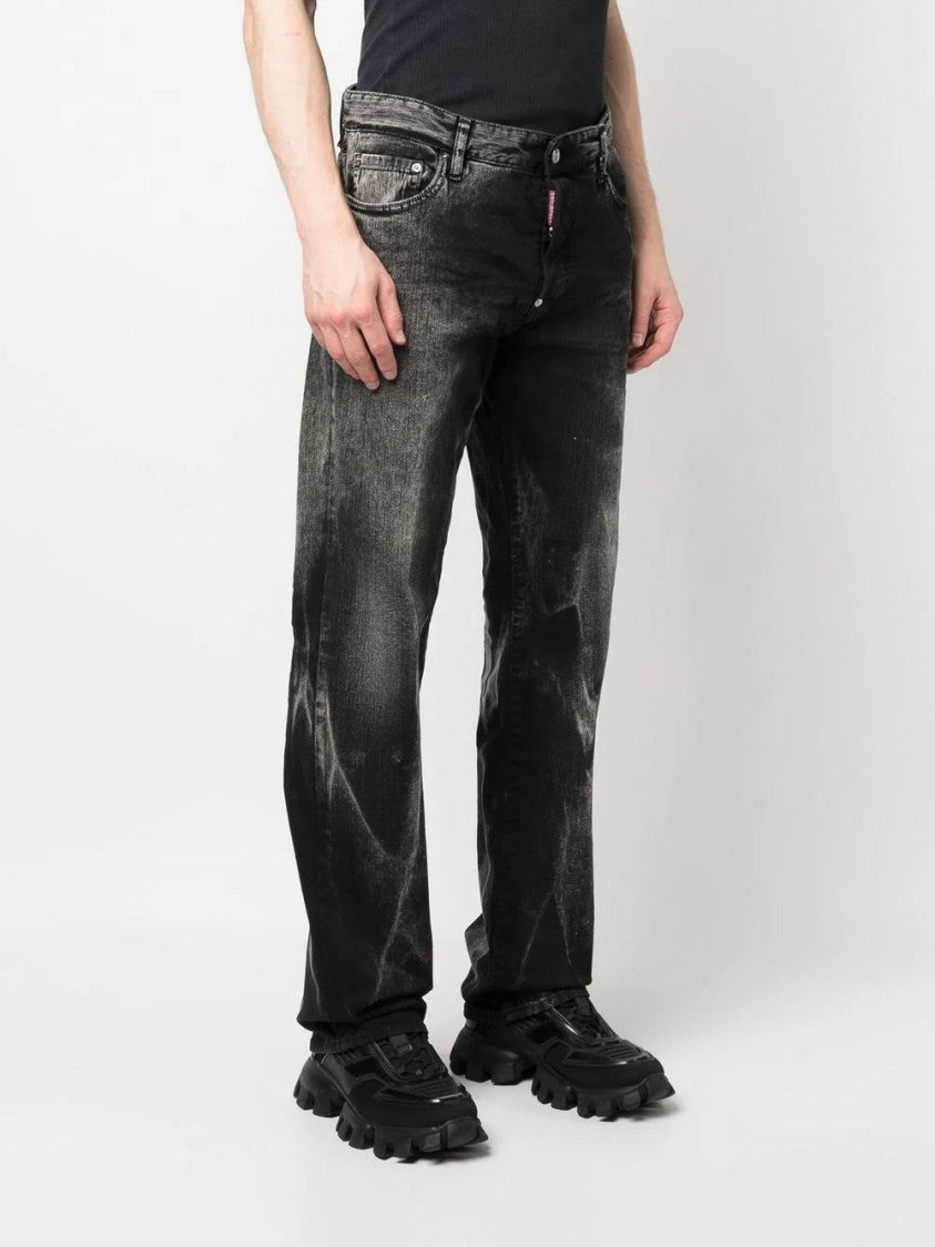 Dsquared2 Washed Straight-Leg Denim Jeans
