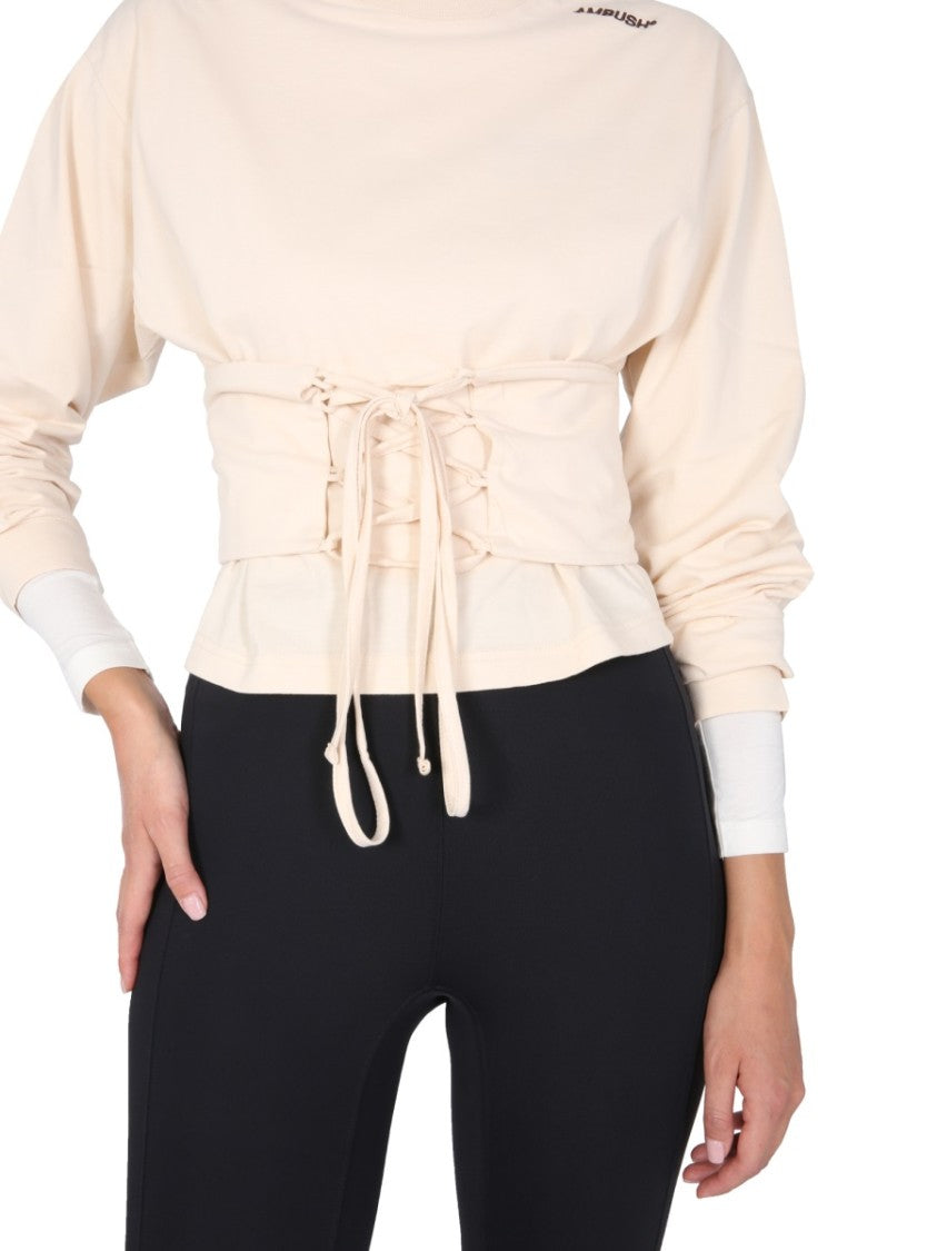 Ambush Long-Sleeved T-Shirt With Corset Belt Detail
