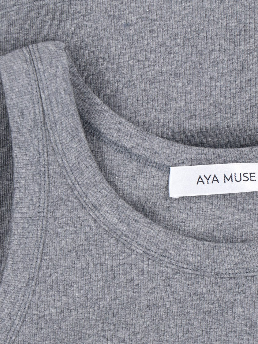 Aya Muse Ribbed Tank Top – Grey