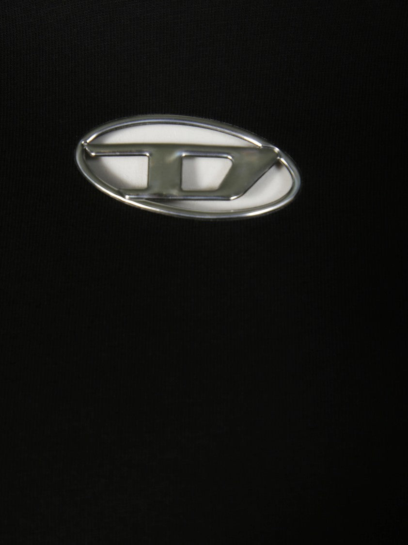 Diesel Fitted Long-Sleeved T-Shirt With Metallic Logo Detail