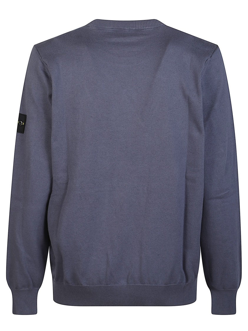Stone Island Ribbed Round Neck Cotton Sweater