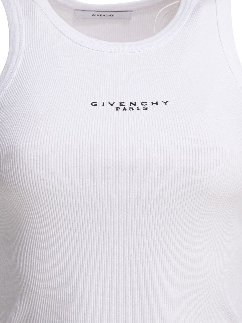 Givenchy Sleeveless Ribbed Top With Subtle Logo Detail