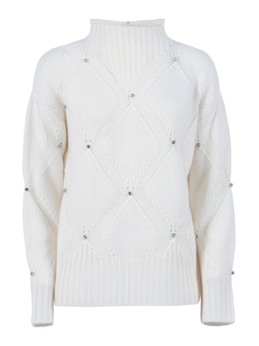 Kangra Cashmere Mock Neck With Diamonds