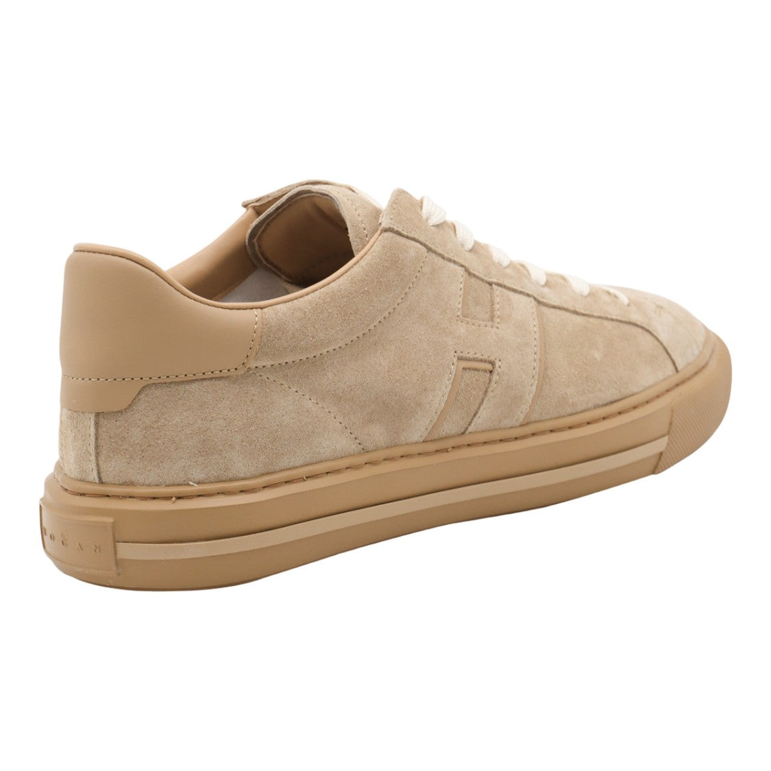 Hogan Low-Top Beige Suede Sneakers With Embossed Detail