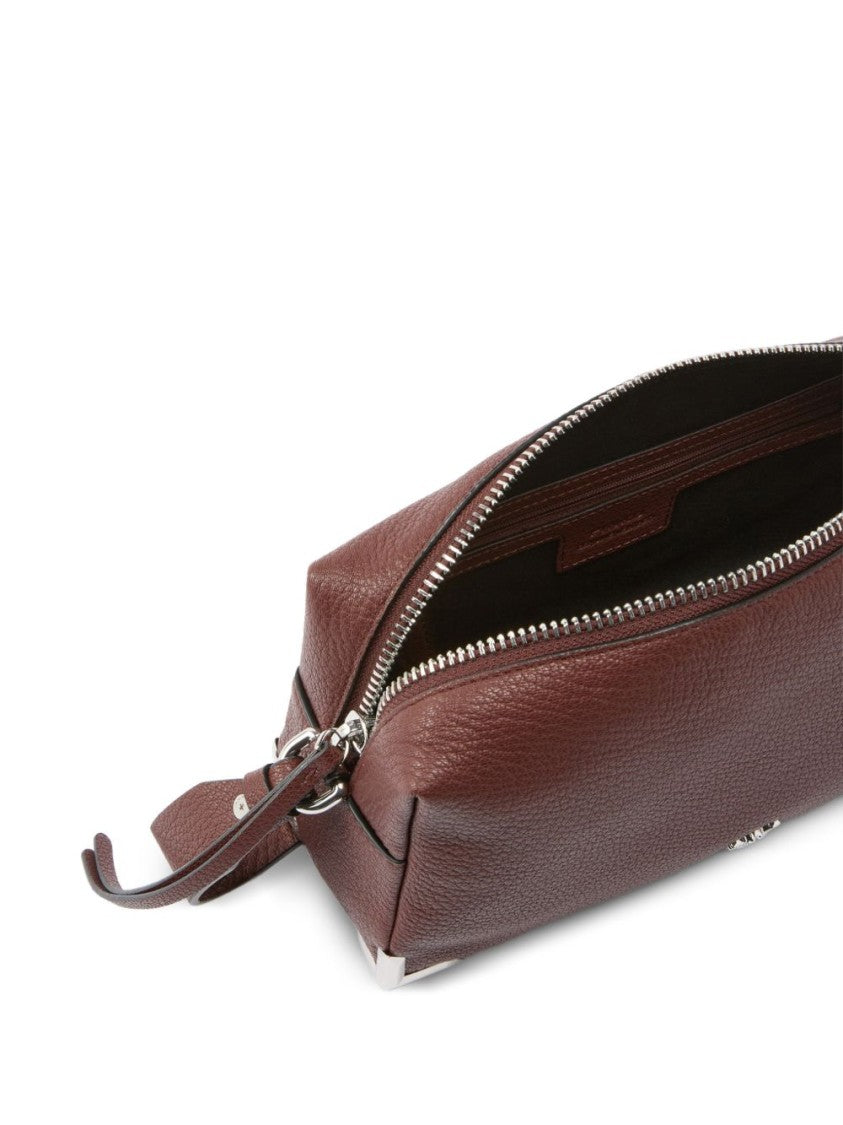 Pinko Pebbled Texture Silver Accent Shoulder Bag