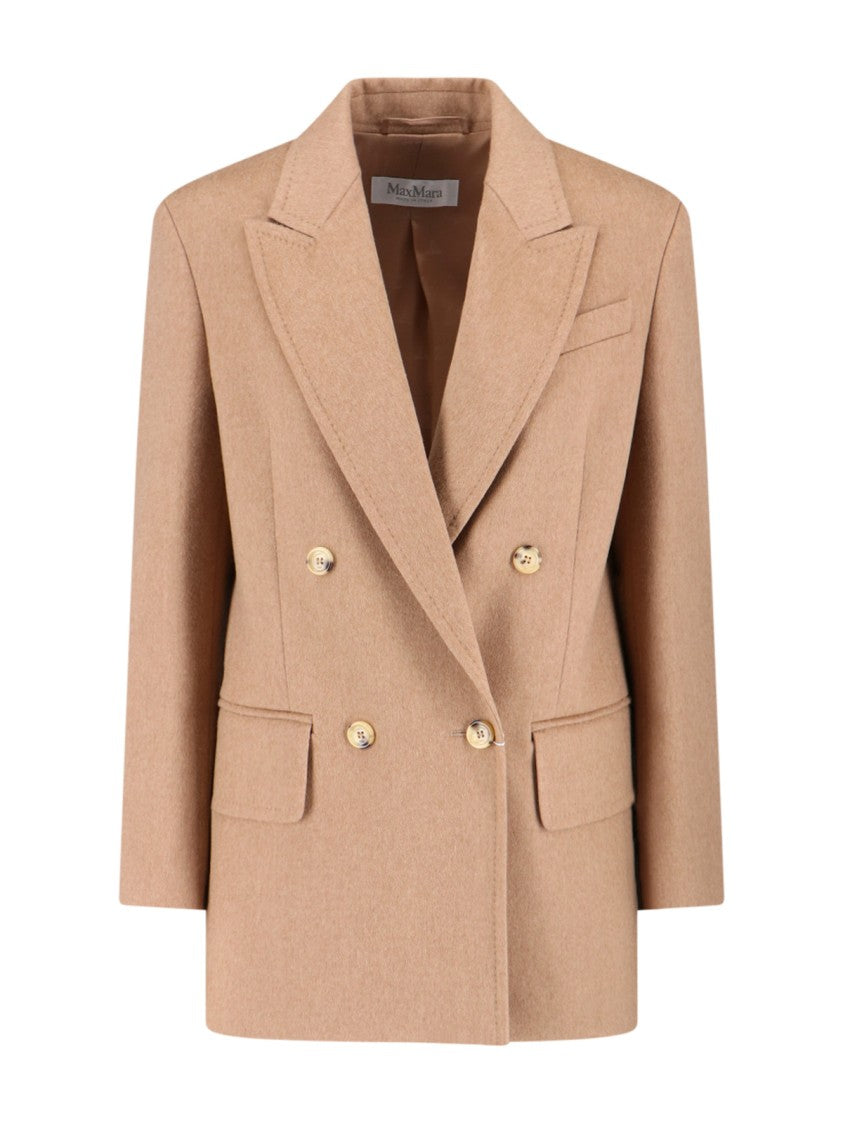 Max Mara "Olimpia" Double-Breasted Blazer Light Brown
