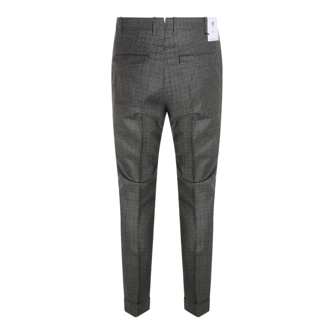 Pt Torino Slim Fit Checkered Trousers With Tailored Design
