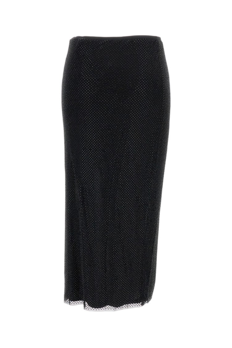 Self-Portrait Crystal Trim Black Crepe Mini Dress